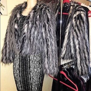 COPY - Black and white faux fur coat